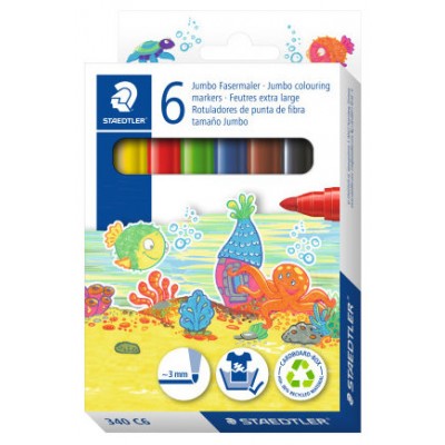 ESTUCHE DE CARTÓN 6 ROTULADORES GRUESOS NORIS 340 COLORES SURTIDOS STAEDTLER 340 C6 (Espera 4 dias) en Huesoi